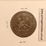 Sierra Leone 20 cents 1964 Copper Nickel, (VF), World Coins Sierra Leone KM 20