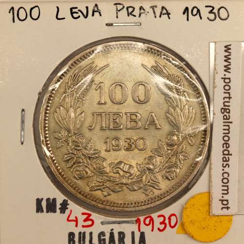 Bulgaria 100 Leva 1930 Silver, (UNC), World Coins Bulgaria KM 43
