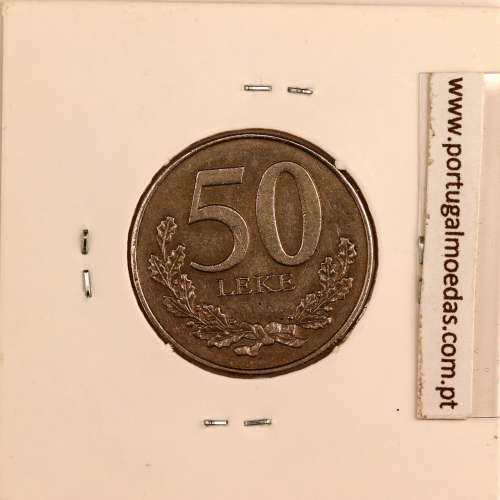 Albânia 50 Leke 2000 Cupro-Níquel, (MBC) World Coins Albania KM 79