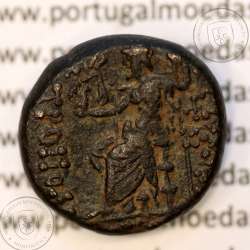 Ancient GreeK coin, Seleukis and Pieria, Antioch, circa 63-40 BC. Æ Tetrachalkon, Legend: ΑΝΤΙΟΧΕΩΝ ΤΗΣ / ΜΗΤΡΟΠΟΛΕΩΣ