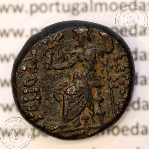 Ancient GreeK coin, Seleukis and Pieria, Antioch, circa 63-40 BC. Æ Tetrachalkon, Legend: ΑΝΤΙΟΧΕΩΝ ΤΗΣ / ΜΗΤΡΟΠΟΛΕΩΣ