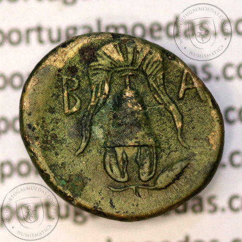 Reino da Macedônia Æ 17 "Dichalkon", Meia Unidade Bronze,  Reino da Macedónia Interregno 288-277 a.C., Legenda: B-A, Sear 6781