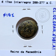 Ancient greeK coin, Æ half unit, Macedonian Kingdom, Interregnum 288-277 BC,  AE 17mm,  (Sear 6781)