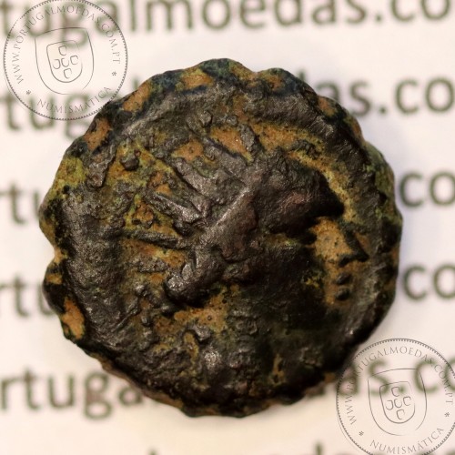 Reino da Selêucida ANTIOCHUS IV EPIPHANES ano 175-164 a.C., Æ Hemichalque serratus, Ake (Israel), legenda BAΣIΛEΩΣ ANTIOXOY