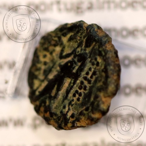 Reino da Selêucida ANTIOCHUS IV EPIPHANES ano 175-164 a.C., Æ Hemichalque serratus, Ake (Israel), legenda BAΣIΛEΩΣ ANTIOXOY