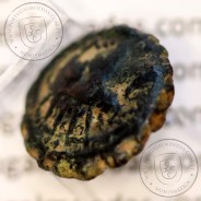 Reino da Selêucida ANTIOCHUS IV EPIPHANES ano 175-164 a.C., Æ Hemichalque serratus, Ake (Israel), legenda BAΣIΛEΩΣ ANTIOXOY