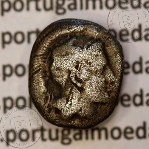 Moeda Grega Diobole prata de Taras (Tarentum) Calábria, ano 380-325 a.C., Anepígrafa.  Vlasto. 1263- 1319, Sear 351, BCM 371