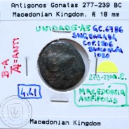 Reino da Macedônia Æ 18, Antigonos Gonatas 277-239 a.C., Legenda: B-A ANT, Sear 6786