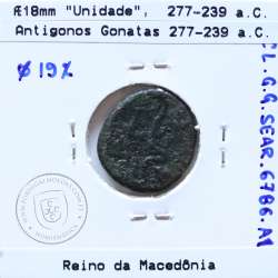 Ancient greeK coin, Macedonian Kingdom, AE 17, Antigonos Gonatas 277-239 BC, Legend: B-A ANT, (Sear 6786)