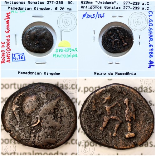 Reino da Macedônia Æ 20, Antigonos Gonatas 277-239 a.C., Sear 6786