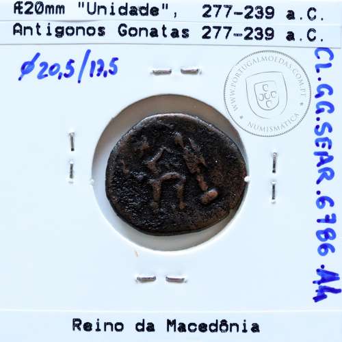 Ancient greeK coin, Macedonian Kingdom, AE 20, Antigonos Gonatas 277-239 BC, (Sear 6786)