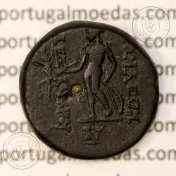 Alexandre I Balas, ano 152-145 a.C., Æ 19, Reino Selêucida, Antioquia Orontes, legenda: BAΣIΛEΩΣ AΛEΞANΔΡOY