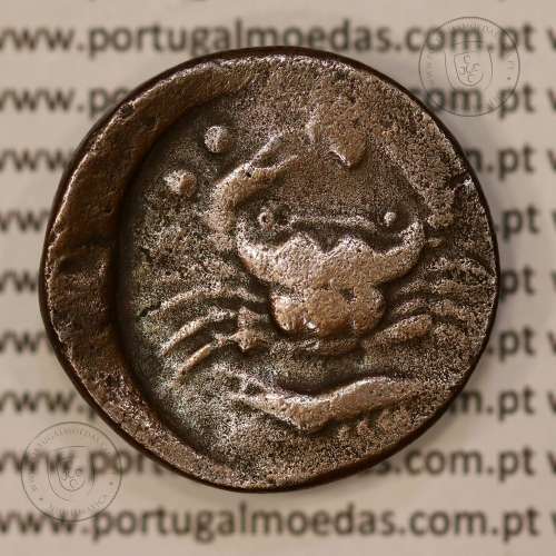 Moeda da Grécia antiga, Sicília, Akragas, Æ 27 Hemilitron, ano 420-406 a.C., (Calciati 11)
