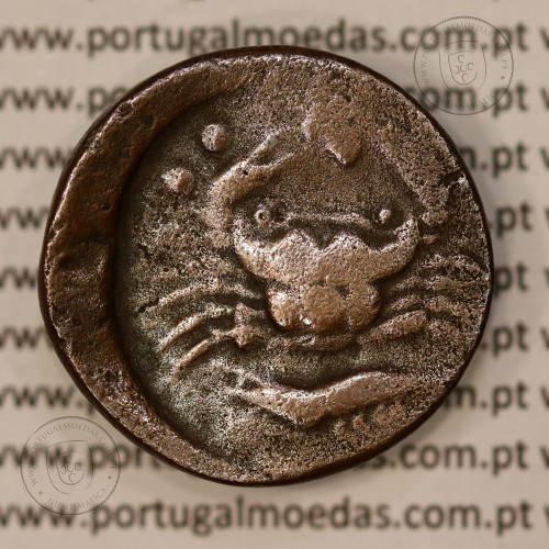 Moeda da Grécia antiga, Sicília, Akragas, Æ 27 Hemilitron, ano 420-406 a.C., (Calciati 11)