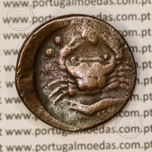 Moeda da Grécia antiga, Sicília, Akragas, Æ 27 Hemilitron, ano 420-406 a.C., (Calciati 11)