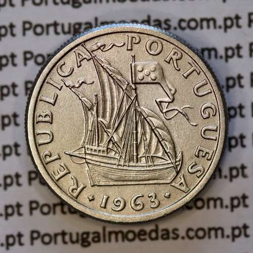 2$50 escudos 1963  cuproníquel, 2 escudos e 50 centavos 1963 da República Portuguesa, (Bela), World Coins Portugal KM 590