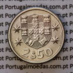 2$50 escudos 1963  cuproníquel, 2 escudos e 50 centavos 1963 da República Portuguesa, (Bela), World Coins Portugal KM 590