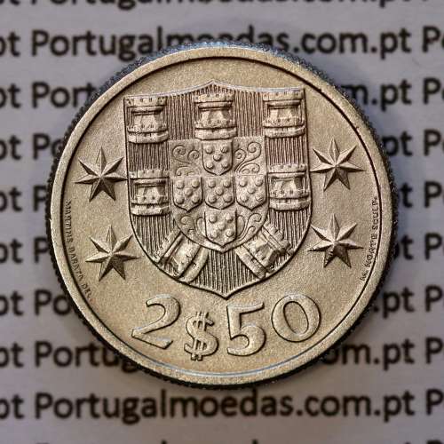 2$50 escudos 1963  cuproníquel, 2 escudos e 50 centavos 1963 da República Portuguesa, (Bela), World Coins Portugal KM 590