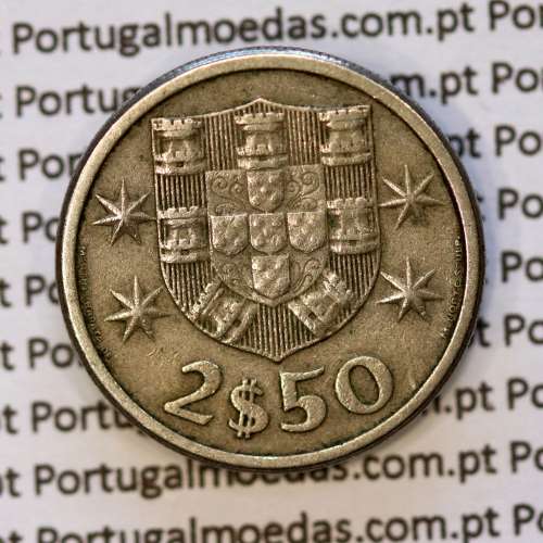 2$50 escudos 1963  cuproníquel, 2 escudos e 50 centavos 1963 da República Portuguesa, (MBC), World Coins Portugal KM 590