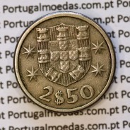 2$50 escudos 1963  cuproníquel, 2 escudos e 50 centavos 1963 da República Portuguesa, (MBC), World Coins Portugal KM 590