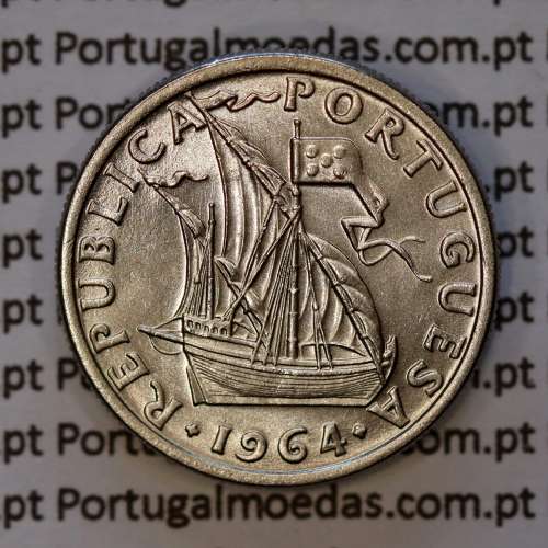 2$50 escudos 1964  cuproníquel, 2 escudos e 50 centavos 1964 da República Portuguesa, (Soberba), World Coins Portugal KM 590