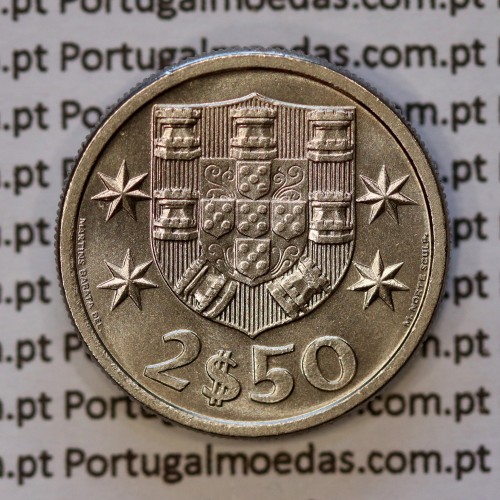 2$50 escudos 1964  cuproníquel, 2 escudos e 50 centavos 1964 da República Portuguesa, (Soberba), World Coins Portugal KM 590