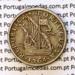 2$50 escudos 1964  cuproníquel, 2 escudos e 50 centavos 1964 da República Portuguesa, (MBC), World Coins Portugal KM 590 2$50 escudos 1964  cuproníquel, 2 escudos e 50 centavos 1964 da República Portuguesa, (MBC), World Coins Portugal KM 590