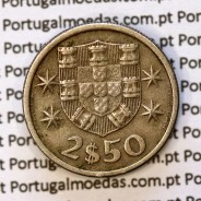 2$50 escudos 1964  cuproníquel, 2 escudos e 50 centavos 1964 da República Portuguesa, (MBC), World Coins Portugal KM 590