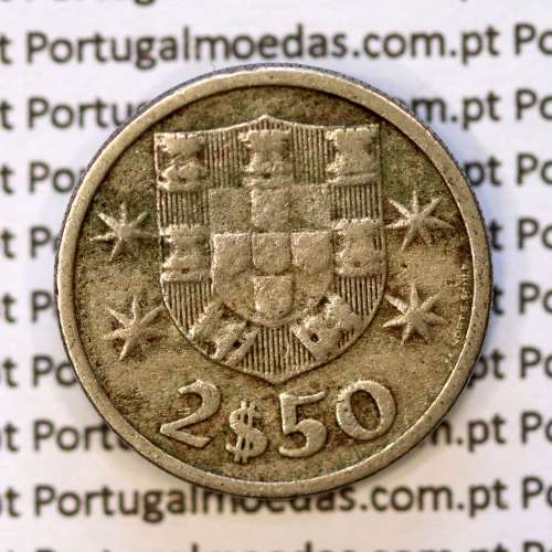 2$50 escudos 1964  cuproníquel, 2 escudos e 50 centavos 1964 da República Portuguesa, (BC), World Coins Portugal KM 590