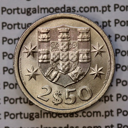 2$50 escudos 1965  cuproníquel, 2 escudos e 50 centavos 1965 da República Portuguesa, (Soberba), World Coins Portugal KM 590