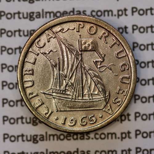 coin of 2-1/2 Escudos 1965, 2.50 Escudos 1965 Copper-Nickel Portuguese Republic, (EF/XF), World Coins Portugal KM 590