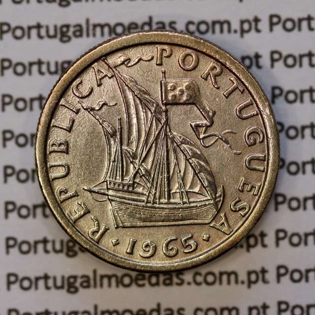 2$50 escudos 1965  cuproníquel, 2 escudos e 50 centavos 1965 da República Portuguesa, (Bela), World Coins Portugal KM 590