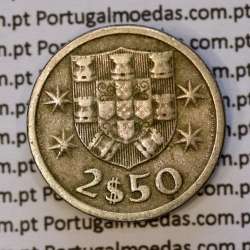 2$50 escudos 1965  cuproníquel, 2 escudos e 50 centavos 1965 da República Portuguesa, (BC), World Coins Portugal KM 590