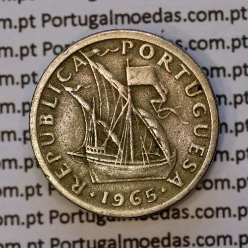 2$50 escudos 1965  cuproníquel, 2 escudos e 50 centavos 1965 da República Portuguesa, (BC), World Coins Portugal KM 590