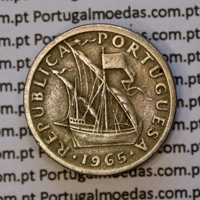 2$50 escudos 1965  cuproníquel, 2 escudos e 50 centavos 1965 da República Portuguesa, (BC), World Coins Portugal KM 590