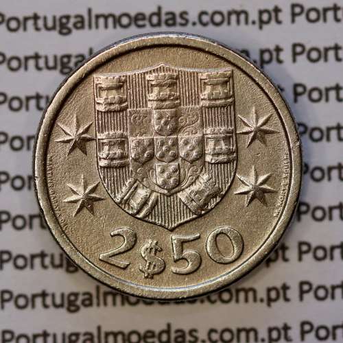 2$50 escudos 1966  cuproníquel, 2 escudos e 50 centavos 1966 da República Portuguesa, (Bela), World Coins Portugal KM 590