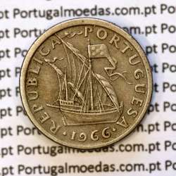 coin of 2-1/2 Escudos 1966, 2.50 Escudos 1966 Copper-Nickel Portuguese Republic, (VF), World Coins Portugal KM 590