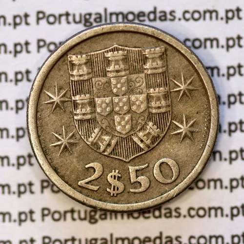 coin of 2-1/2 Escudos 1966, 2.50 Escudos 1966 Copper-Nickel Portuguese Republic, (VF), World Coins Portugal KM 590