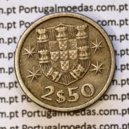 2$50 escudos 1966  cuproníquel, 2 escudos e 50 centavos 1966 da República Portuguesa, (MBC), World Coins Portugal KM 590