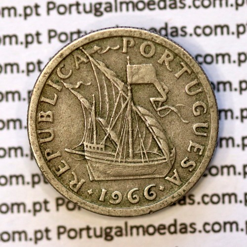 2$50 escudos 1966  cuproníquel, 2 escudos e 50 centavos 1966 da República Portuguesa, (BC), World Coins Portugal KM 590