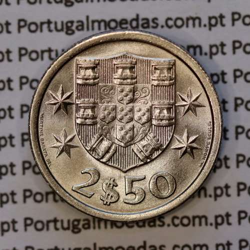 coin of 2-1/2 Escudos 1967, 2.50 Escudos 1967 Copper-Nickel Portuguese Republic, (BU/UNC), World Coins Portugal KM 590