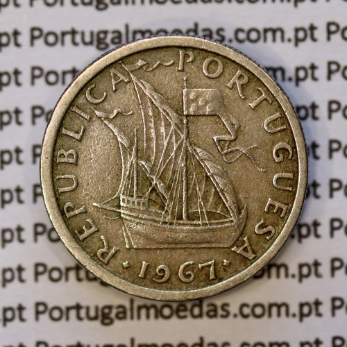 2$50 escudos 1967  cuproníquel, 2 escudos e 50 centavos 1967 da República Portuguesa, (MBC), World Coins Portugal KM 590