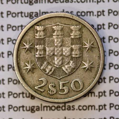 coin of 2-1/2 Escudos 1967, 2.50 Escudos 1967 Copper-Nickel Portuguese Republic, (VF), World Coins Portugal KM 590
