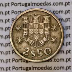 coin of 2-1/2 Escudos 1967, 2.50 Escudos 1967 Copper-Nickel Portuguese Republic, (F), World Coins Portugal KM 590