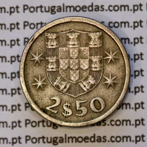 coin of 2-1/2 Escudos 1967, 2.50 Escudos 1967 Copper-Nickel Portuguese Republic, (F), World Coins Portugal KM 590