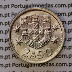 coin of 2-1/2 Escudos 1968, 2.50 Escudos 1968 Copper-Nickel Portuguese Republic, (BU/UNC), World Coins Portugal KM 590
