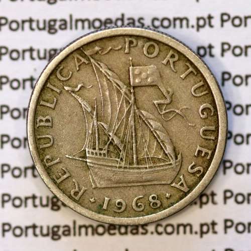 2$50 escudos 1968  cuproníquel, 2 escudos e 50 centavos 1968 da República Portuguesa, (MBC), World Coins Portugal KM 590