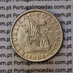 coin of 2-1/2 Escudos 1968, 2.50 Escudos 1968 Copper-Nickel Portuguese Republic, (XF), World Coins Portugal KM 590