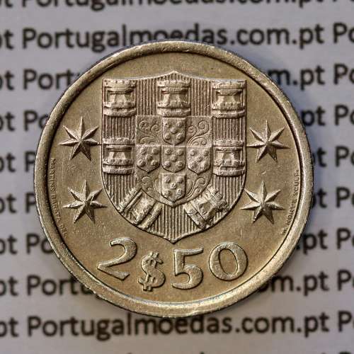 coin of 2-1/2 Escudos 1968, 2.50 Escudos 1968 Copper-Nickel Portuguese Republic, (XF), World Coins Portugal KM 590