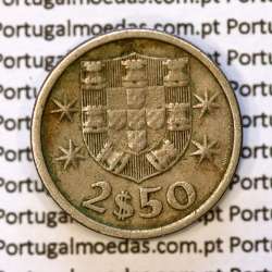 coin of 2-1/2 Escudos 1968, 2.50 Escudos 1968 Copper-Nickel Portuguese Republic, (F), World Coins Portugal KM 590